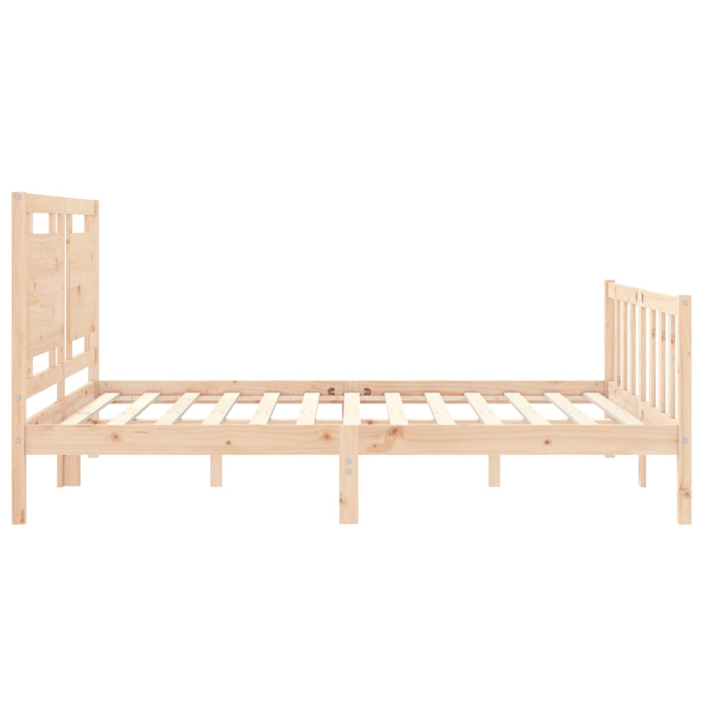 Estructura de cama sin colchón madera maciza de pino 160x200 cm