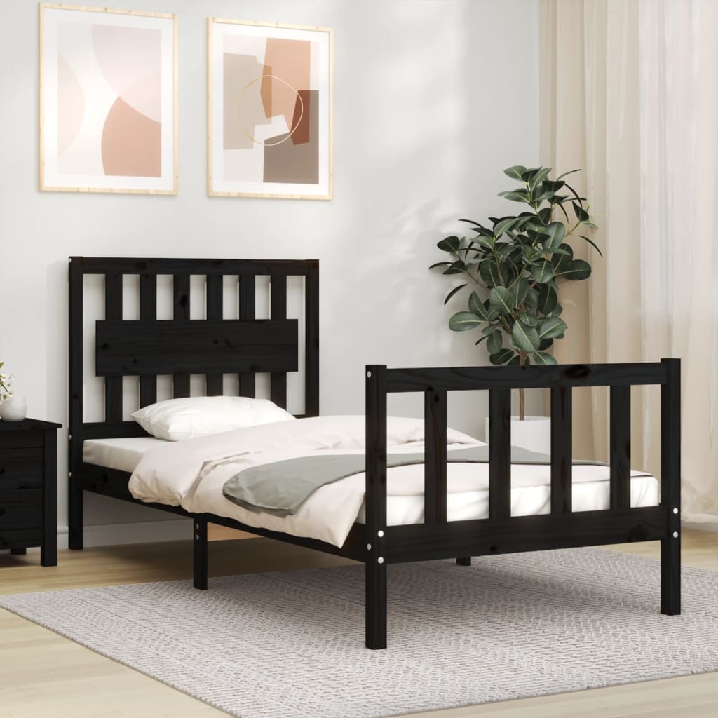 Estructura cama extensible sin colchón metal negro 80x130/200cm