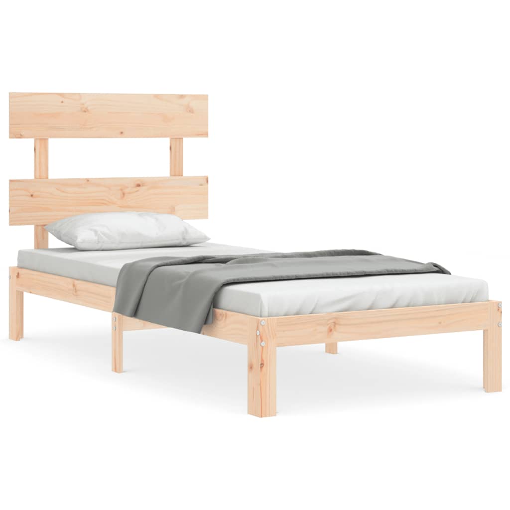 Estructura de cama sin colchón madera maciza de pino 90x200 cm