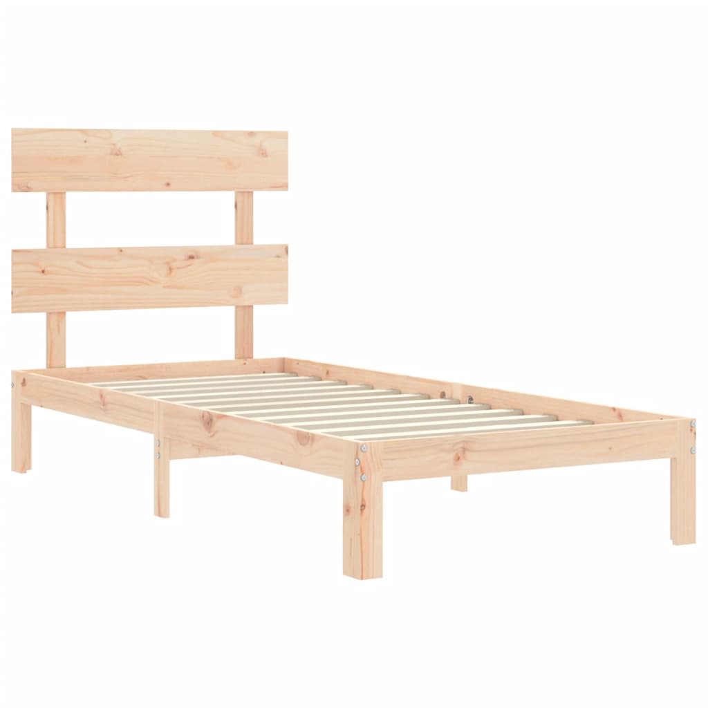 Estructura de cama sin colchón madera maciza de pino 90x200 cm