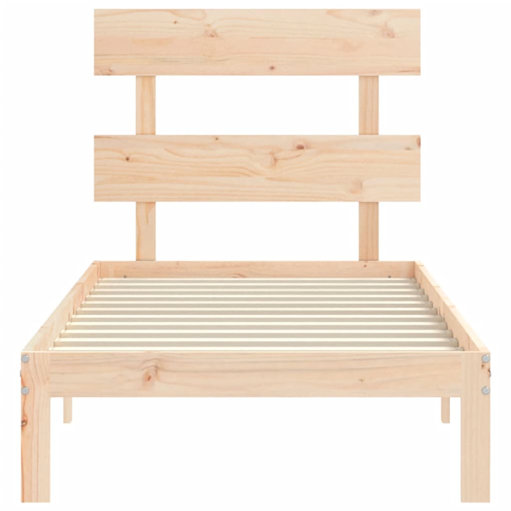 Estructura de cama sin colchón madera maciza de pino 90x200 cm