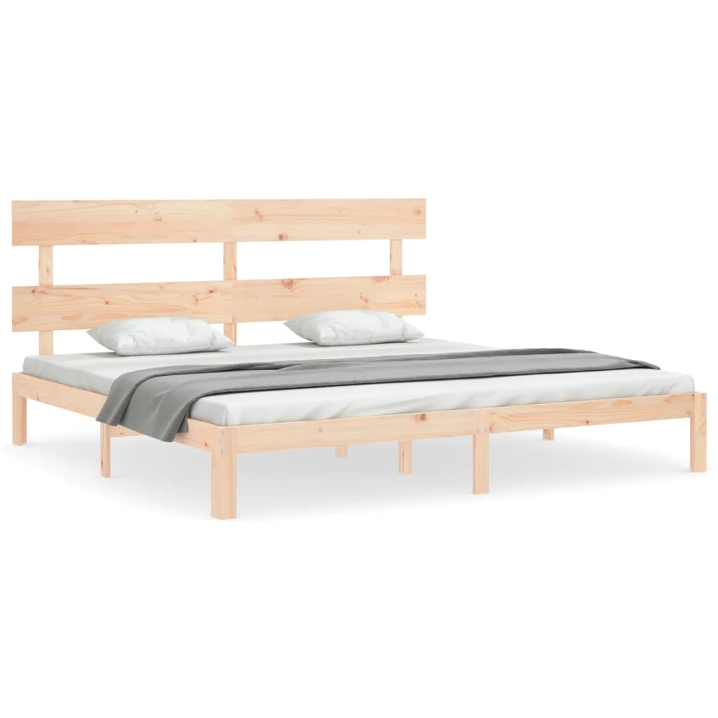 Estructura de cama sin colchón madera maciza de pino 200x200 cm