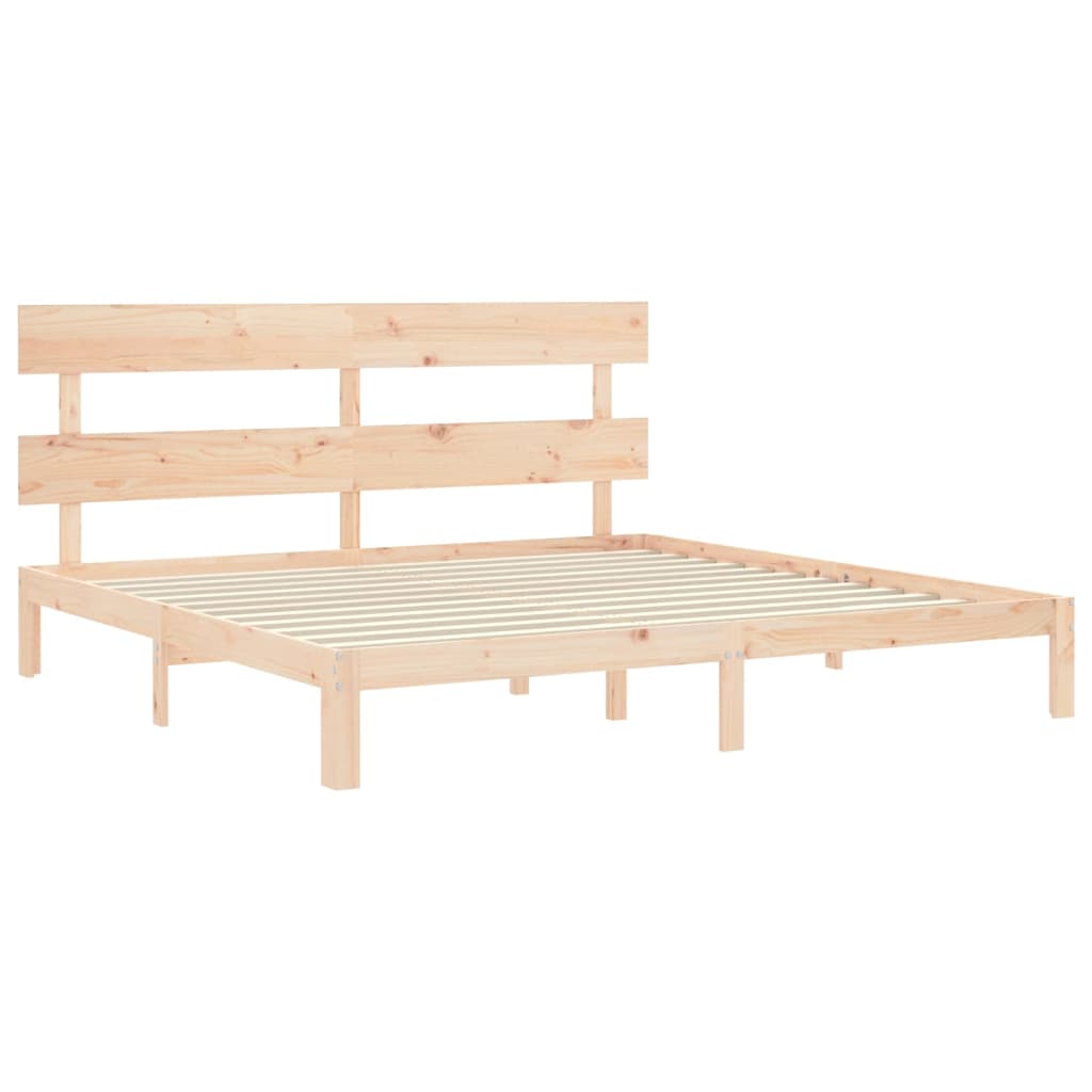 Estructura de cama sin colchón madera maciza de pino 200x200 cm