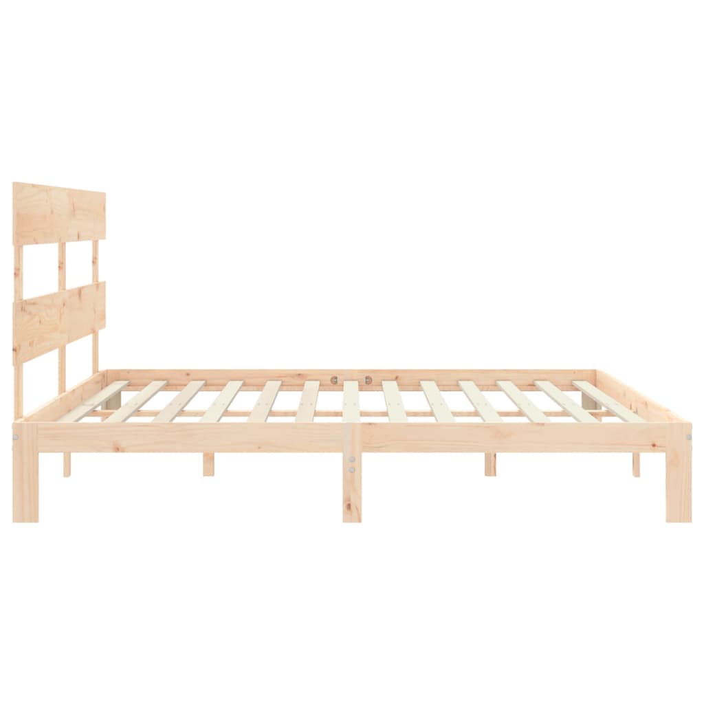 Estructura de cama sin colchón madera maciza de pino 200x200 cm