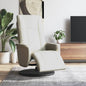 Sillón reclinable con reposapiés cuero sintético blanco