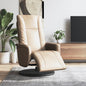 Sillón reclinable con reposapiés cuero sintético blanco