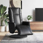 Sillón reclinable con reposapiés cuero sintético blanco