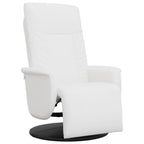 Sillón reclinable con reposapiés cuero sintético blanco