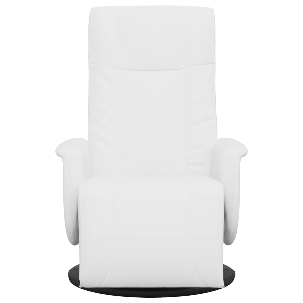 Sillón reclinable con reposapiés cuero sintético blanco