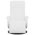 Sillón reclinable con reposapiés cuero sintético blanco