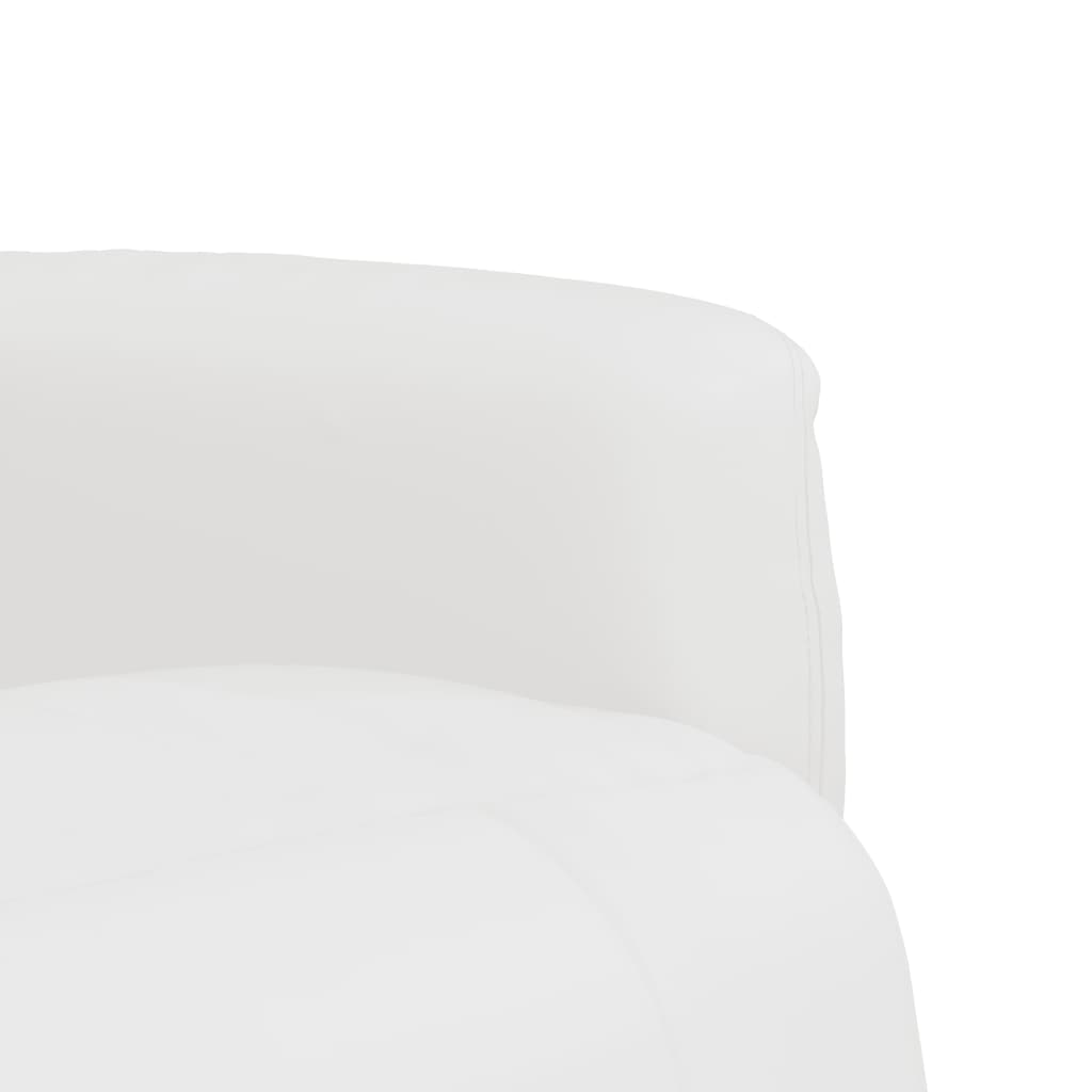 Sillón reclinable con reposapiés cuero sintético blanco