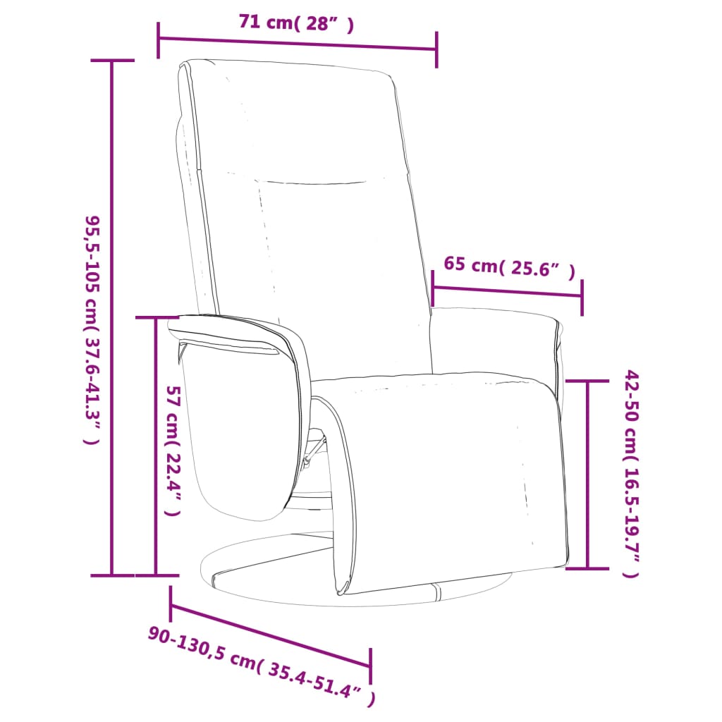 Sillón reclinable con reposapiés cuero sintético blanco