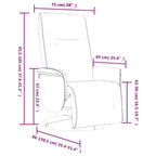 Sillón reclinable con reposapiés cuero sintético blanco