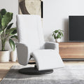 Sillón reclinable con reposapiés cuero sintético blanco