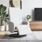 Sillón reclinable con reposapiés cuero sintético blanco
