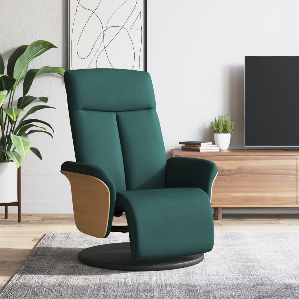 Sillón reclinable con reposapiés cuero sintético blanco