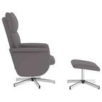 Sillón de masaje reclinable con reposapiés cuero sintético gris