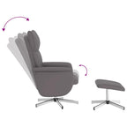 Sillón de masaje reclinable con reposapiés cuero sintético gris