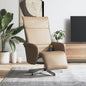 Sillón reclinable con reposapiés cuero sintético blanco