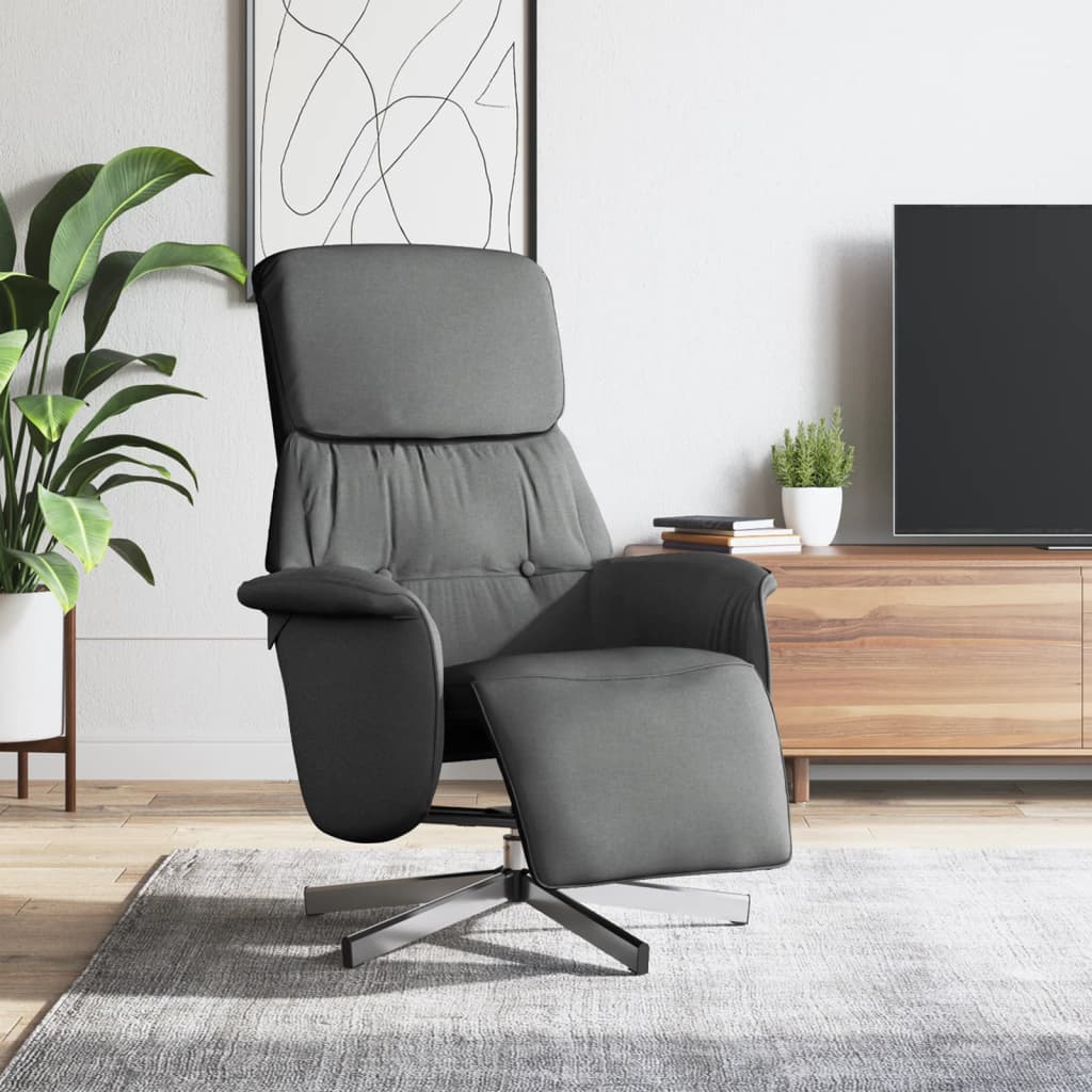 Sillón reclinable con reposapiés cuero sintético blanco
