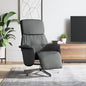 Sillón reclinable con reposapiés cuero sintético blanco