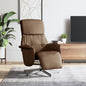 Sillón reclinable con reposapiés cuero sintético blanco