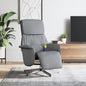 Dark grey fabric electric reclining wingback armchair