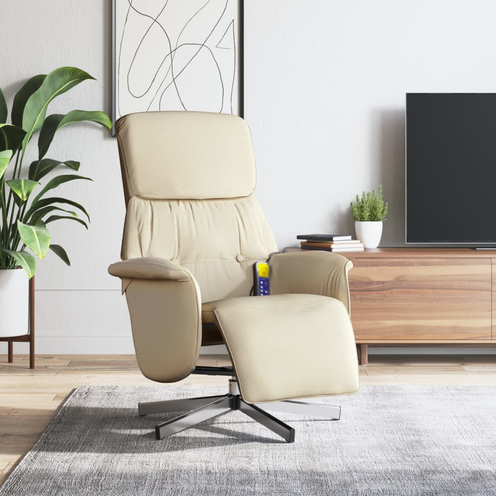 Sillón de masaje reclinable cuero sintético color capuchino