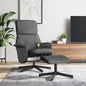 Dark grey fabric electric reclining wingback armchair