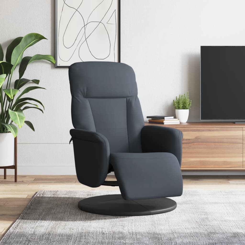 Sillón reclinable con reposapiés cuero sintético blanco