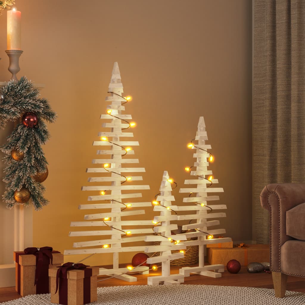 Árbol de Navidad de adorno madera maciza 110 cm