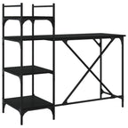 Escritorio para ordenador con estantes negro 120x47x109 cm