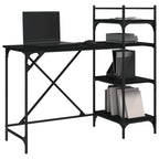 Escritorio para ordenador con estantes negro 120x47x109 cm