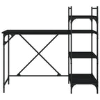 Escritorio para ordenador con estantes negro 120x47x109 cm