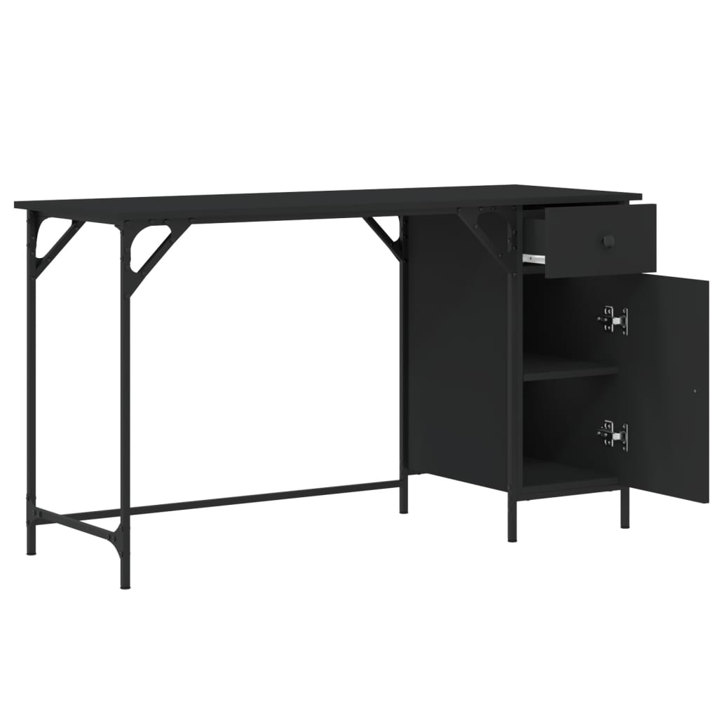 Escritorio para ordenador madera ingeniería negro 131x48x75 cm