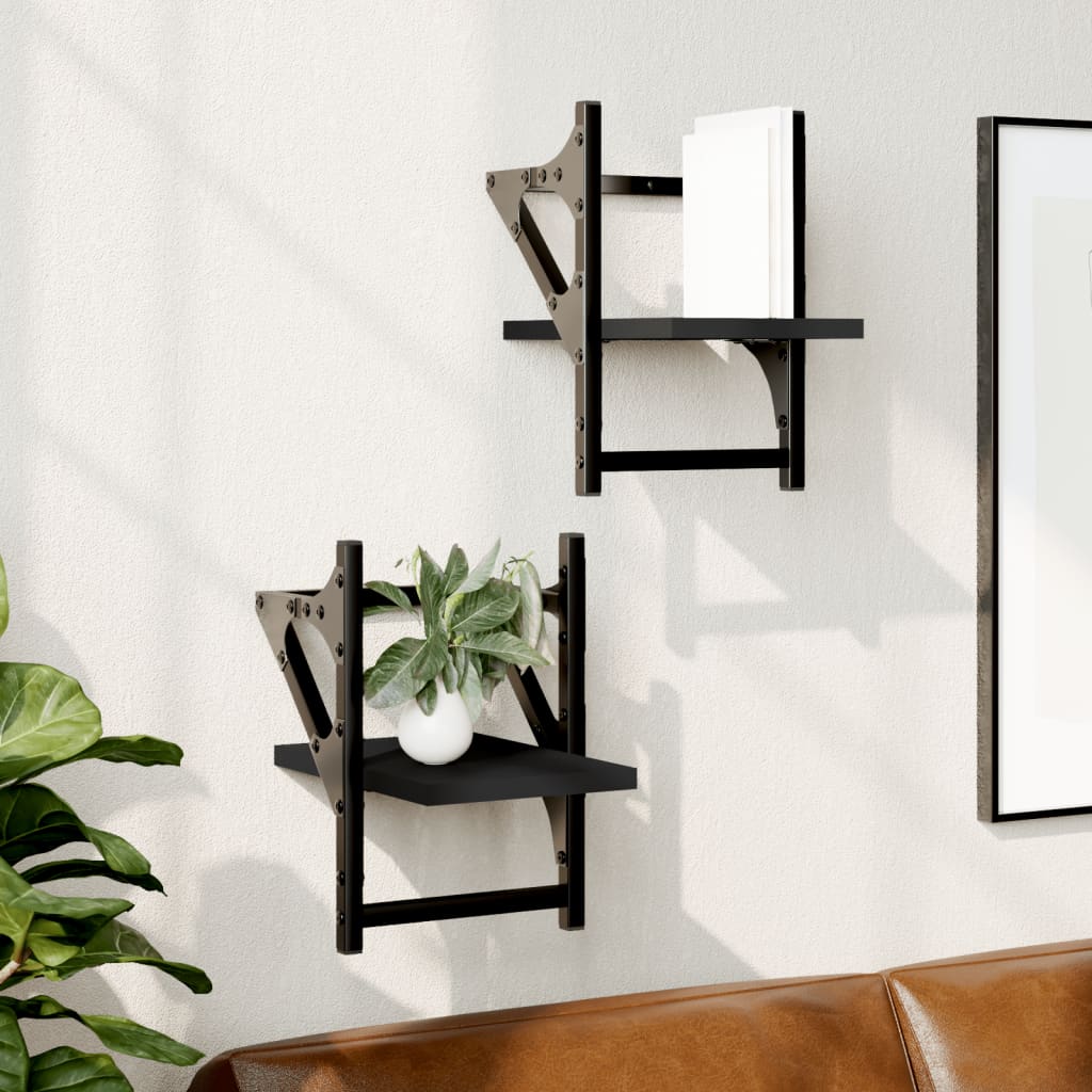 Estante de pared roble negro 90x16x78 cm madera de ingeniería