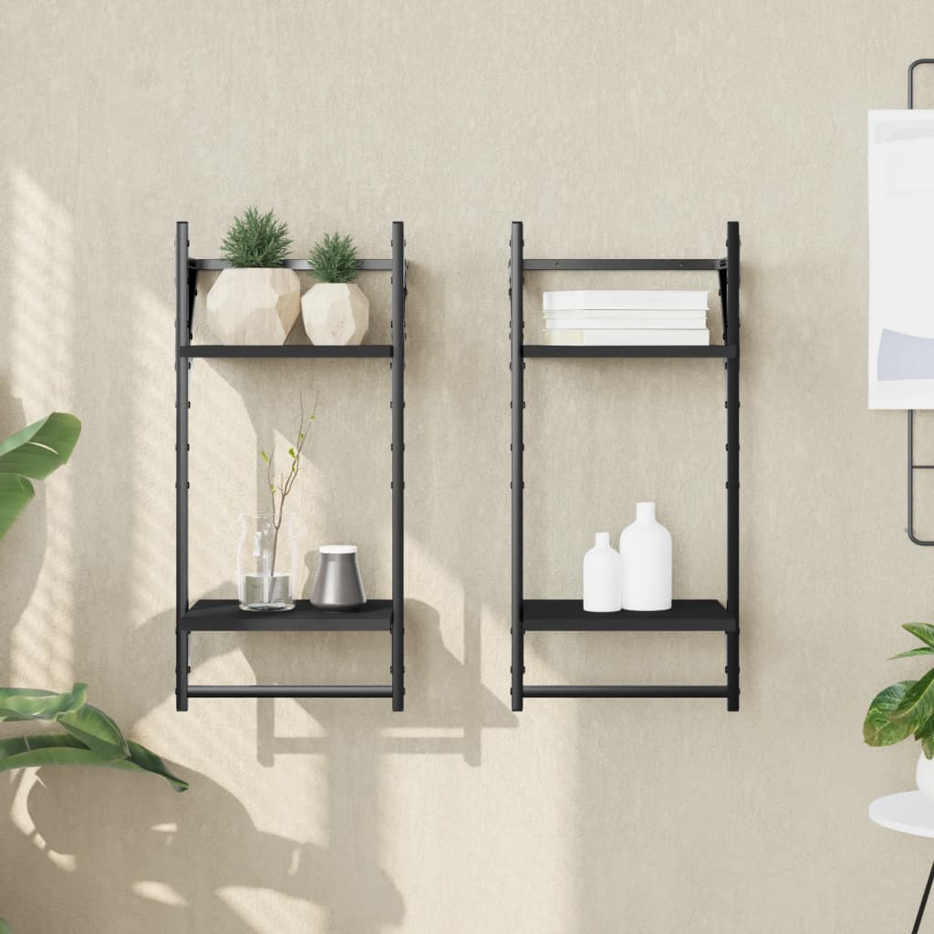 Estante de pared roble negro 90x16x78 cm madera de ingeniería