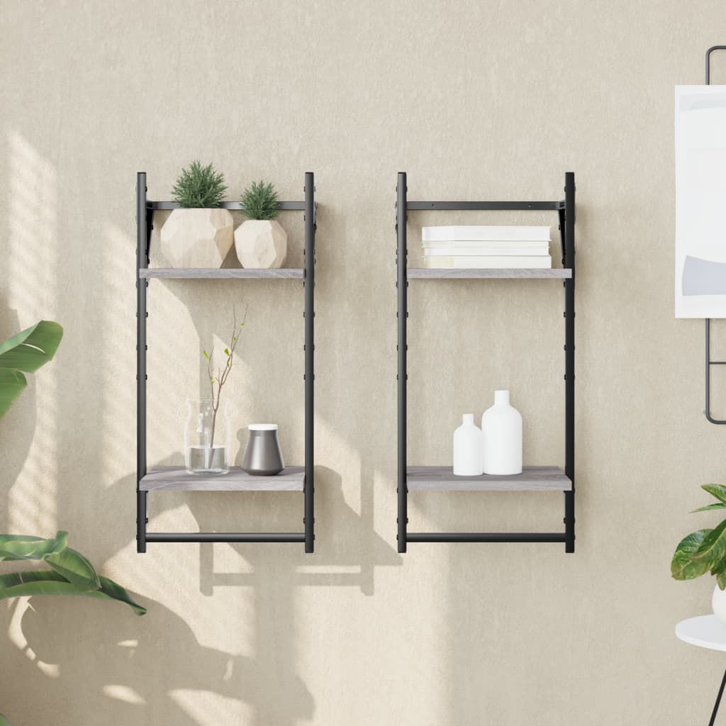 Estante de pared roble negro 90x16x78 cm madera de ingeniería