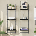 Estante de pared roble negro 90x16x78 cm madera de ingeniería