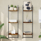 Estante de pared roble negro 90x16x78 cm madera de ingeniería