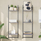 Estante de pared roble negro 90x16x78 cm madera de ingeniería