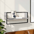 Estante de pared 2 uds madera ingeniería gris Sonoma 38x12x38cm