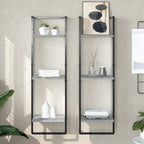 Estante de pared roble negro 90x16x78 cm madera de ingeniería