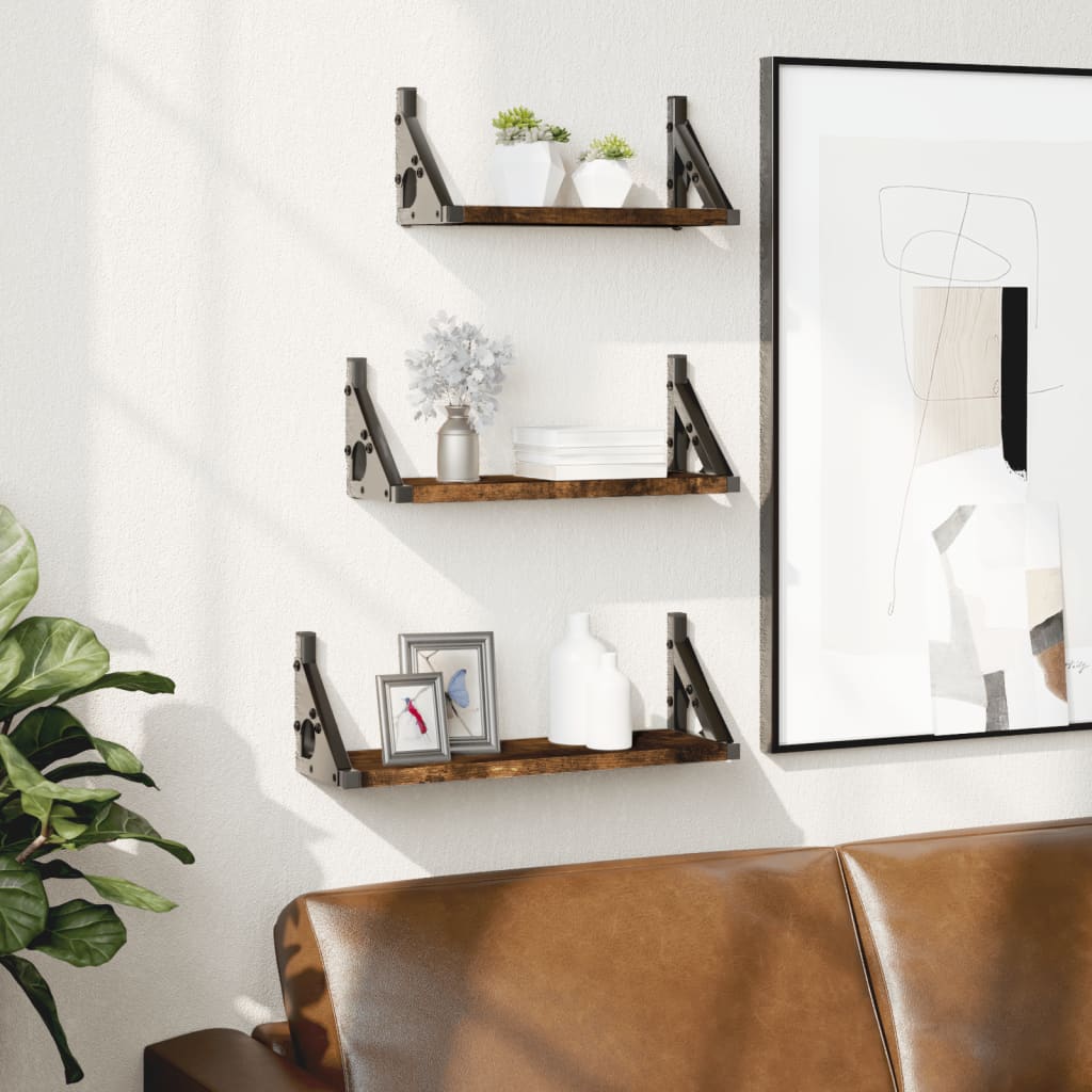 Estante de pared roble negro 90x16x78 cm madera de ingeniería