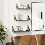 Estante de pared roble negro 90x16x78 cm madera de ingeniería