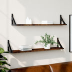 Estante de pared roble negro 90x16x78 cm madera de ingeniería