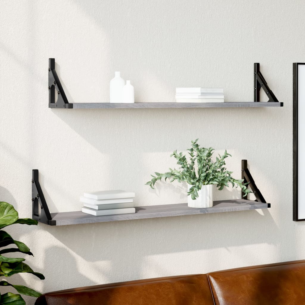 Estante de pared roble negro 90x16x78 cm madera de ingeniería