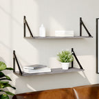 Estante de pared roble negro 90x16x78 cm madera de ingeniería