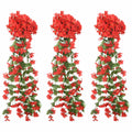 Guirnaldas de flores 3 uds rojo 85 cm
