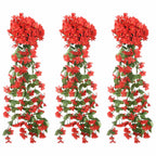 Guirnaldas de flores 3 uds rojo 85 cm